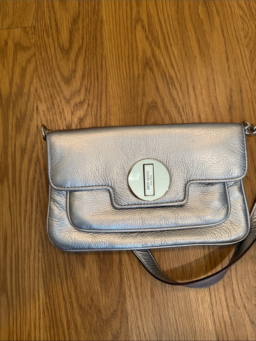 Kate Spade Metallic Silver Leather Purse